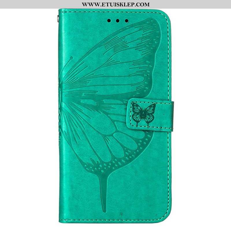 Etui Folio do Poco X4 GT z Łańcuch Motyl W Paski